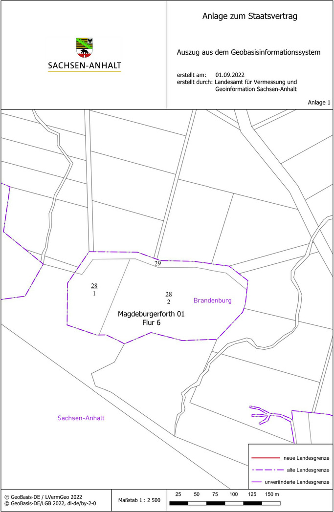Die Flurstücke 28/1, 28/2 und 29 der Flur 6 der Gemarkung 1706 Magdeburgerforth 01