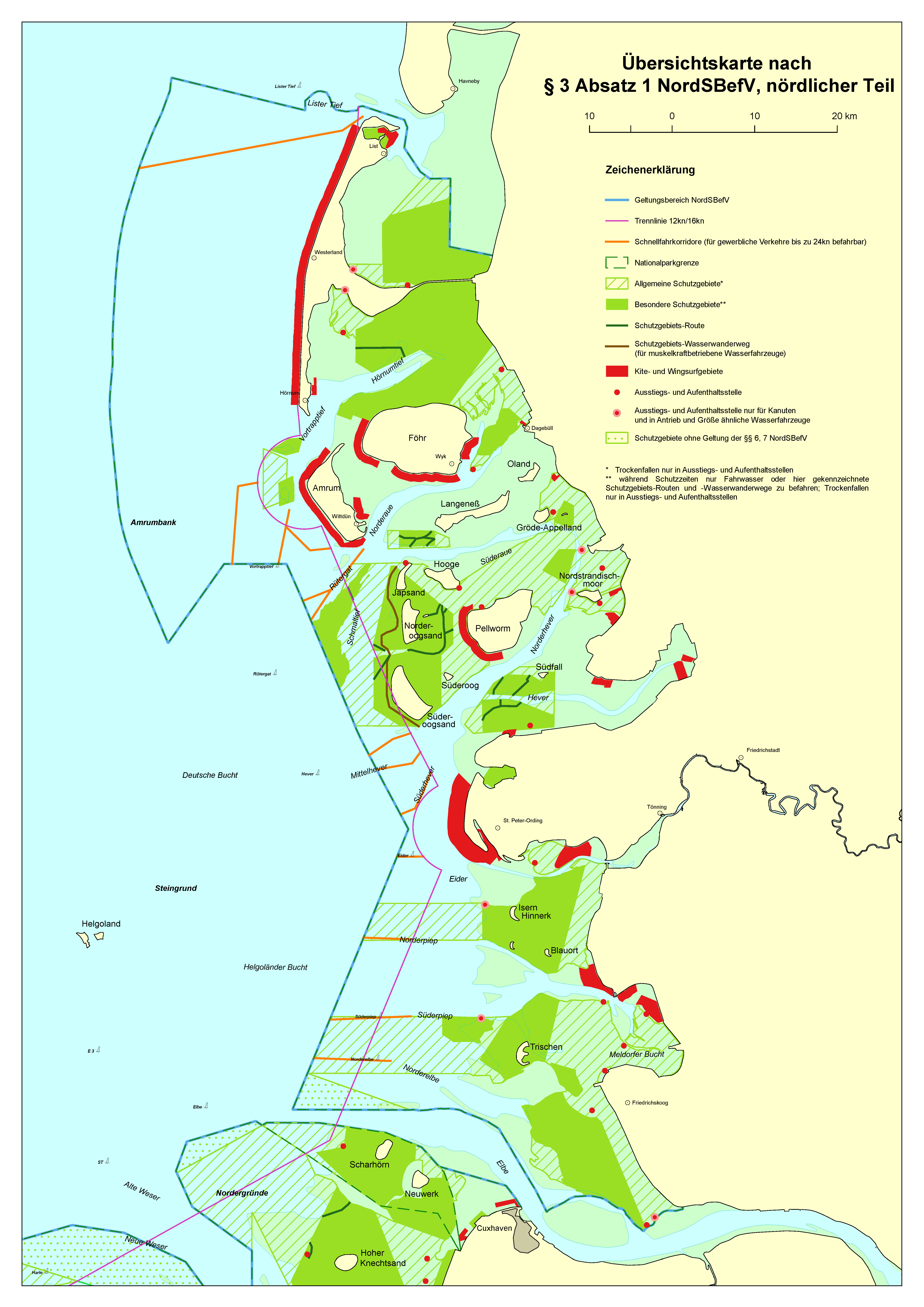 Übersichtskarte nach § 3 Absatz 1 der Nordsee-Befahrensverordnung, nördlicher Teil
