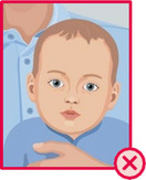 Illustration eines Kleinkindes mit einer zweiten Person im Hintergrund.